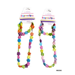 Necklace & Bracelet set iridescent daisy bead set