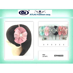 Grosgrain Bows with Gauzy and Pearl Centers on Headband