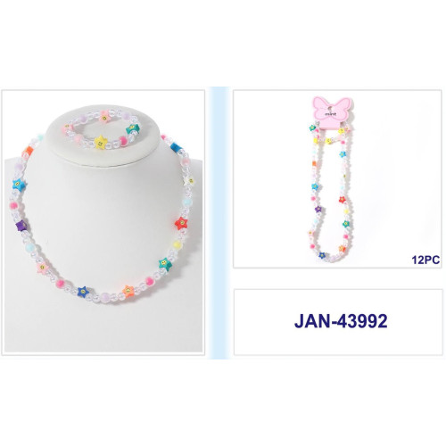 Star and Clear Bead Bracelet and Necklace Set