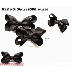 Small Basic Grosgrain Black Bows in Pairs - Need to be carded (included)