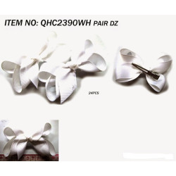 Basic Small White Grosgrain Bow - Sold in Pairs - Need to be carded (included)