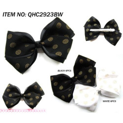 Black and White Large Bows with gold polka dots - Need to be carded (included)