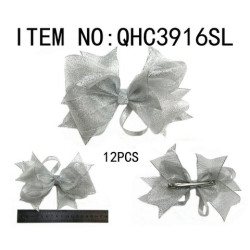 Irridescent 6 inch Silver Bows