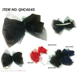 Red, White, Navy, & Black Grosgrain and Tulle Medium Bows - Need to be Carded (included)