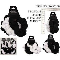 Cotton Scrunchies - Black and White