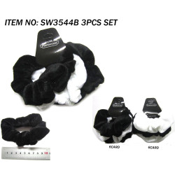 Black and White Cotton Scrunchies