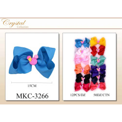 Assorted Colorful Grosgrain Bow with Pink Mouse-Ear Detail