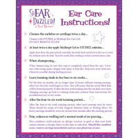 Ear Piecing After Care Cards