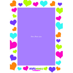 Multi Color Heart Frame Photo Mount Card