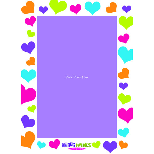 Multi Color Heart Frame Photo Mount Card