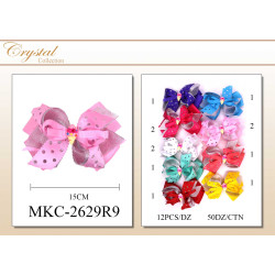 Grosgrain, Summer colored Hair Bows with Ice Cream Centers