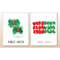 Holiday Hair Bows - Solid Grosgrain with attached Christmas Adornment