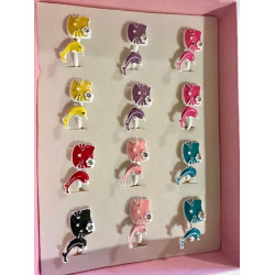 Hello Kitty & Dolphin Assortment of 24 Rings in a Display Box
