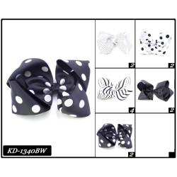 Polka dot/stiped black and white bow set - Need to be carded (included)