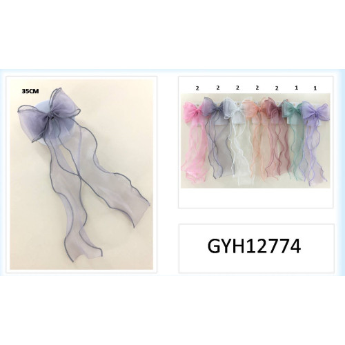 Solid Iridescent Wired Ribbon Double Bow Hairbows