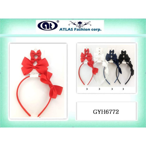 Satin Headbands with Matching Bows - Assorted Colors