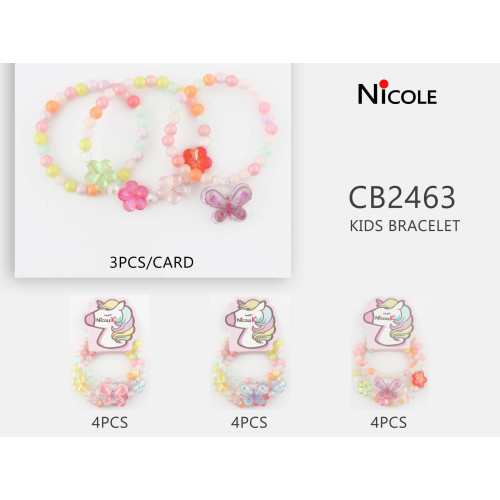 Set of 3 Bracelets - Butterfly and Fowers