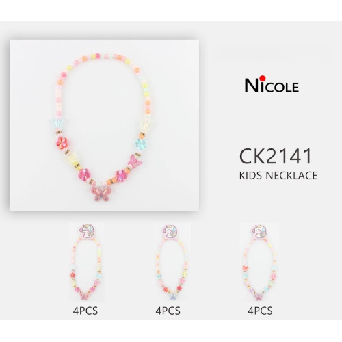 Butterfly Dangle Necklace with Flower and butterfly beads