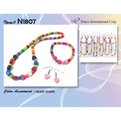 Rainbow Hearts Beads Jewelry Set