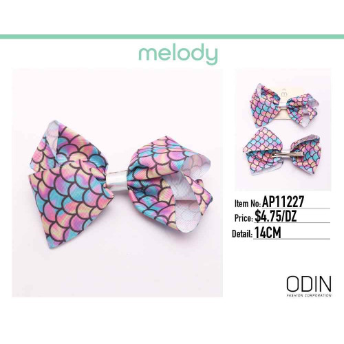 Mermaid Print Hair Bow 5