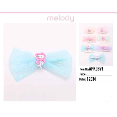 Glitter Netting Bows with Mermaid Centers