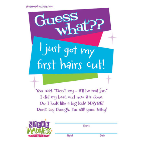 Baby's First Haircut Certificate - Small